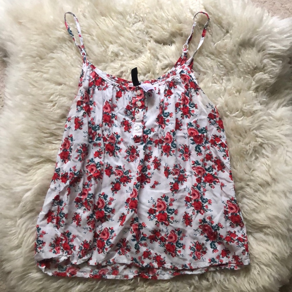 Divided Floral Tank Top